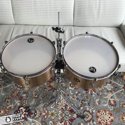 LP Tito Puente Bronze Timbales LP257BZ  w/ LP Stand  *Excellent Condition* image 2