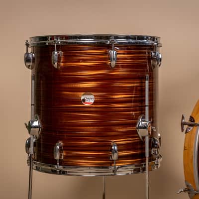 1970s Tempro Tiger Eye's Pearl Drum Set 14x20 8x12 and 16x16 image 14