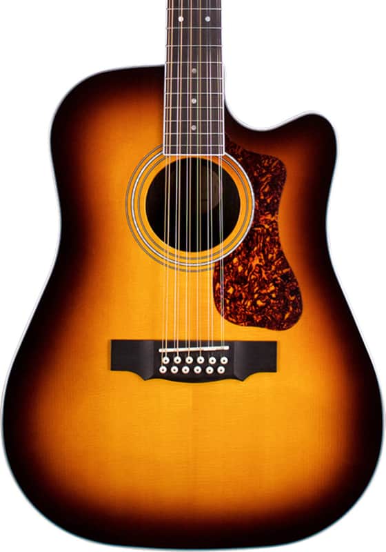 Guild D-2612CE Deluxe 12-String Dreadnought Acoustic-Electric Guitar, Solid Spruce Top, Antique Sunburst image 1