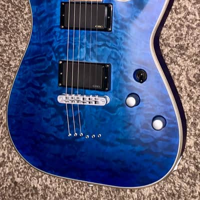 Schecter C-1 Platinum with Rosewood Fretboard 2014 - Present - See-Thru Blue Satin image 3