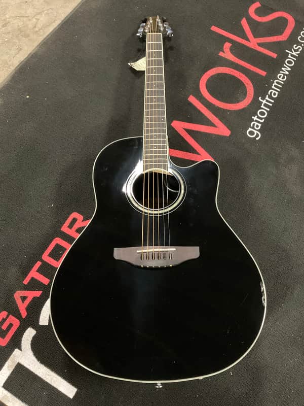 Ovation Ovation Celebrity Standard Mid-Depth Acoustic-Electric Guitar - Black Black gloss image 1