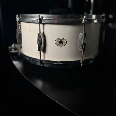 Vintage 1936 Ludwig & Ludwig 6.5x14" Super Solid 1ply Maple Snare Drum in White Duco & Nickel Plated Hardware image 2