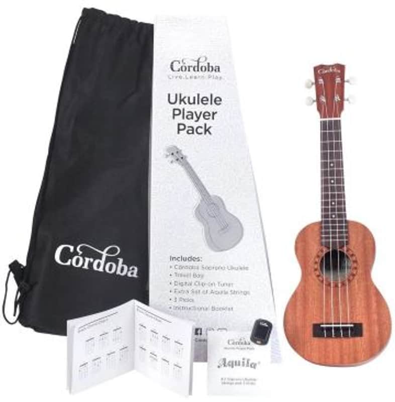 Cordoba Soprano Ukulele Player Pack - Natural Mahogany image 1