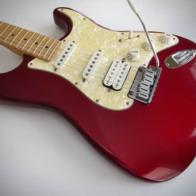 Fender American Lone Star Stratocaster HSS CAR Pearloid Guard HSS Seymour Duncan Pearly Gates Texas Specials OHSC Circa-1999-Candy Apple Red image 3