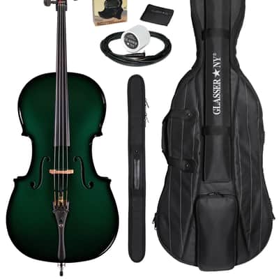 Glasser Carbon Composite Acoustic Electric 4-String Cello Outfit 4/4 size 2020s Green image 1