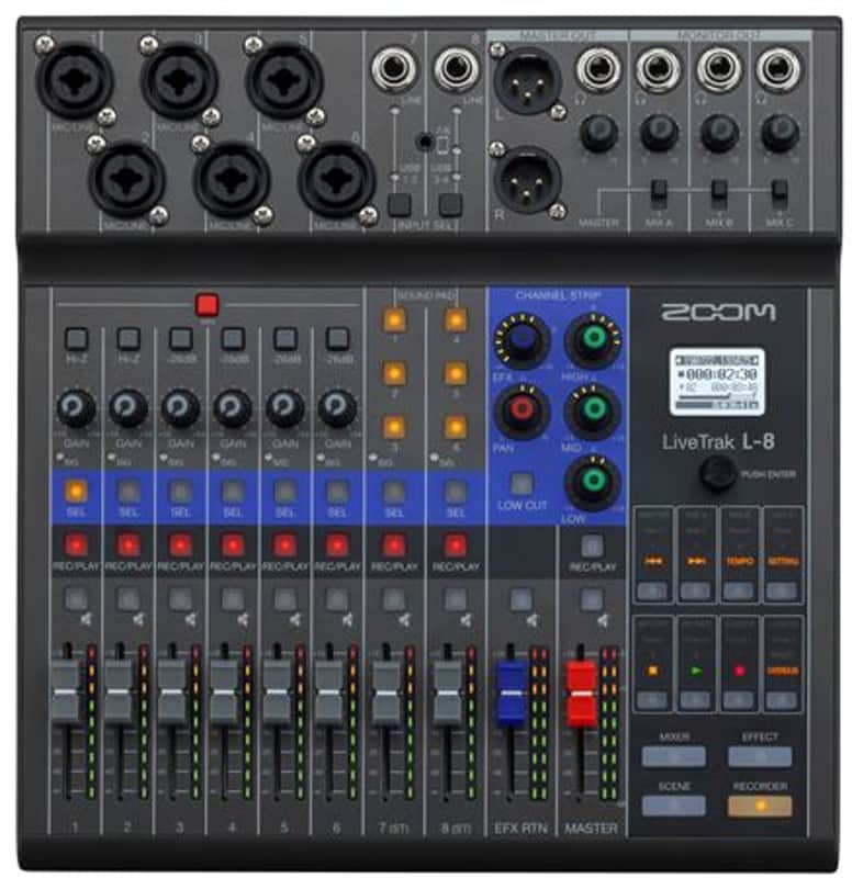 Zoom LiveTrak L-8 8 Channel Portable Digital Mixer And Recorder image 1