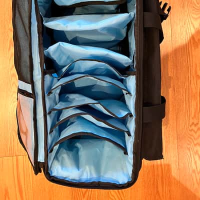 Large DJ Gig Bag, Travel DJ Cable File Case with Padded Bottom & Detachable Dividers, DJ Gear Storage Organizer for Microphones, 14" Laptop, Sound Equipment & Music Instrument, Black, Bag Only image 4