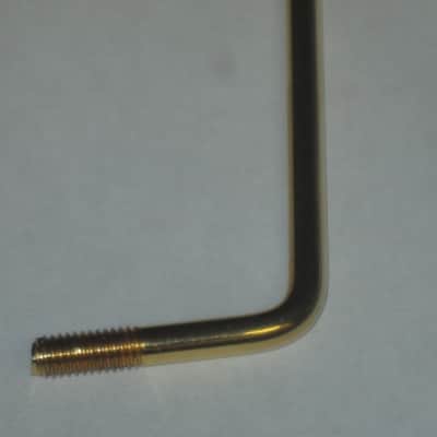 very lightly used Squier Gold Trem Bar with Black Tip, 6mm large threads (metric 6M, IMPORT) (for Squier Affinity and Classic Vibe Strat that use 6mm large thread trem bar - can be for other brand model guitars) 2000-2020 (NOT for USA or MIM Strats) RIGHT image 11
