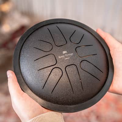 MEINL Sonic Energy Small Steel 7" Tongue Drum - F Minor/8 Notes/440Hz - Black image 4