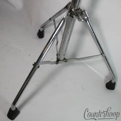 Ludwig 70s Double-Tom Drum Clip Mount Tube-Leg Tripod Blue/Olive Hercules Chrome image 2