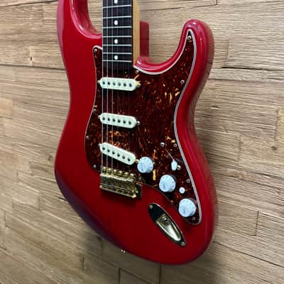 Fender Deluxe Players Stratocaster Guitar 2007-MIM- Crimson Red Transparent- w/MLA Mason Dixon Pickups + Tweed Hard Case image 5