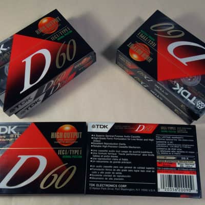 6 TDK D-60 D60 IEC Type I Normal Hi Output NOS Sealed Cassette Tapes Cassette Tapes image 2