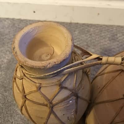 Traditional Moroccan Clay Double Tam Tam / Tbilat Drums image 4