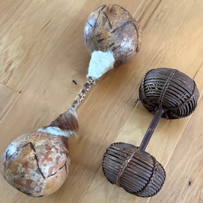 Genuine African Handcrafted Drums and Shaker Percussion Instruments (2 Hand Drums, 2 Shakers) image 20