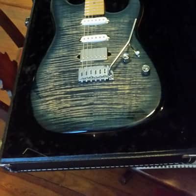 Suhr Classic Custom Trans Blue Denim Slate Burst, Roasted Neck image 10