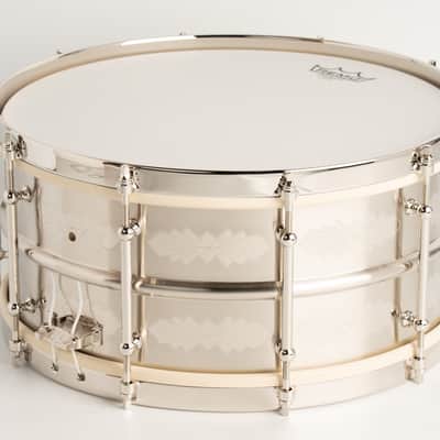AK Drums Standard Model Nickel Over Brass / Hand Engraved AK Diamonds Pattern 6.5"×14" image 5