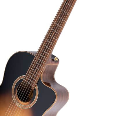 Ortega RCE158SN-TSB Performer Series Solid Spruce Top Mahogany Neck Cutaway Nylon 6-String Classical Acoustic-Electric Guitar w/Gig Bag image 7