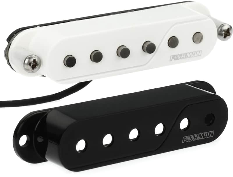Fishman Fluence Single Width Single Coil Sized Multivoice Pickup - Black and White Cap image 1