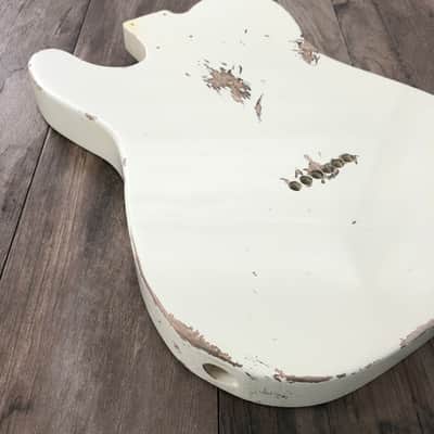 FRANCHIN Mars guitar body Relic Aged Vintage White 100% Nitro Lacquer Cracks TV Jones Pickups Alder T-Style Made in Italy - Stock piece #22920526 image 10