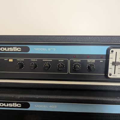 Vintage 1970s Acoustic Control Corp Model 230 Head & 403 4x12 Cab Stack w/ Original Cover imagen 8
