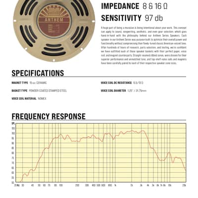 Mojotone Anthem 10" Guitar Speaker 16 Ohm image 2