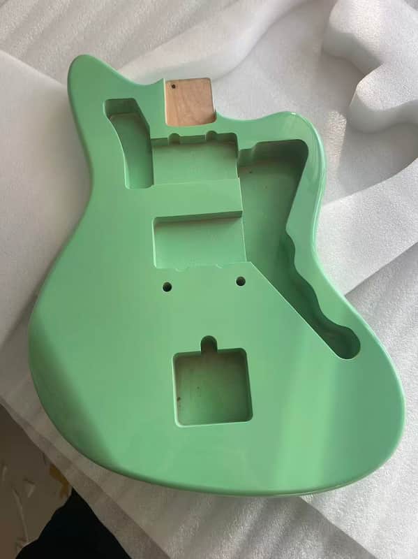 Green gloss alder wood Electric guitar body jazzmaster body image 1