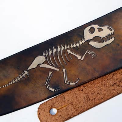 Burny Black Custom Guitar Strap For Acoustic or Electric Guitars - tyrannosaurus made to order - oil made to order - oil image 10