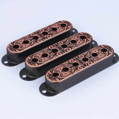 3pcs Red Bronze Guitar Strat Style Single Coil Pickup Covers Set image 1
