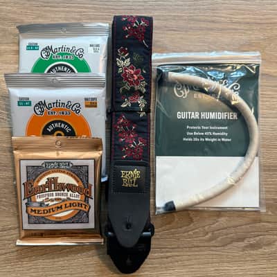 Martin & Ernie Ball Acoustic Guitar Bundle – 3 String Sets, Strap + Humidifier image 3