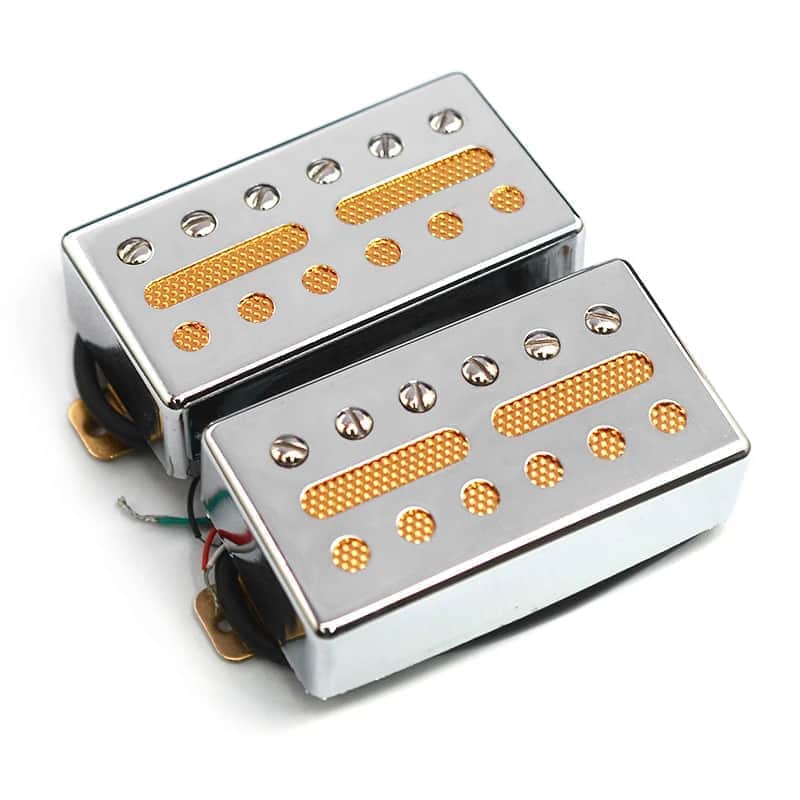 Chrome Guitar Humbucker Pickups Neck and Bridge Set image 1