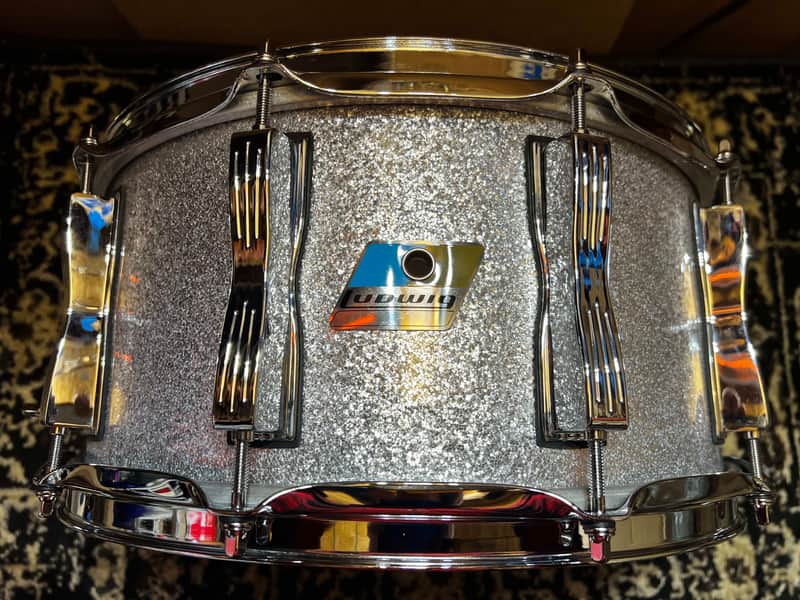 Ludwig 6.5" x 14" Classic Maple Custom Snare Drum - Silver Sparkle image 1