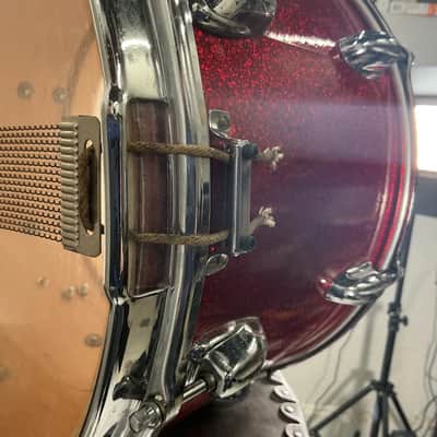 Vintage 14" Slingerland Marching Snare Drum in Red Sparkle image 9