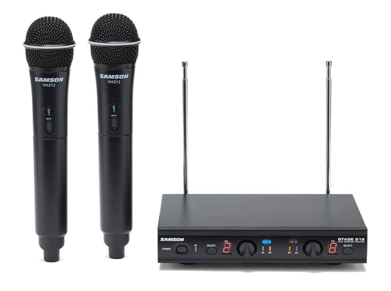 Samson Stage 212 Frequency-Agile, Dual-Channel Handheld VHF Wireless System, E Band image 1