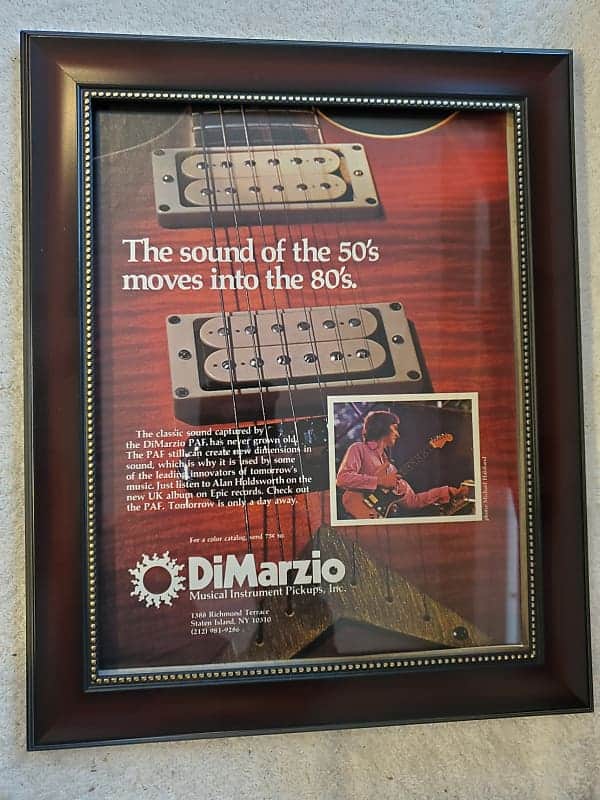 1978 DiMarzio Pickups Color Promotional Ad Framed Alan Holdsworth Original image 1