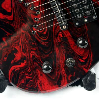 Custom Swirl Painted and Upgraded Dean Vendetta XM 7 -7 String Electric Guitar W/ Matching Headstock image 11