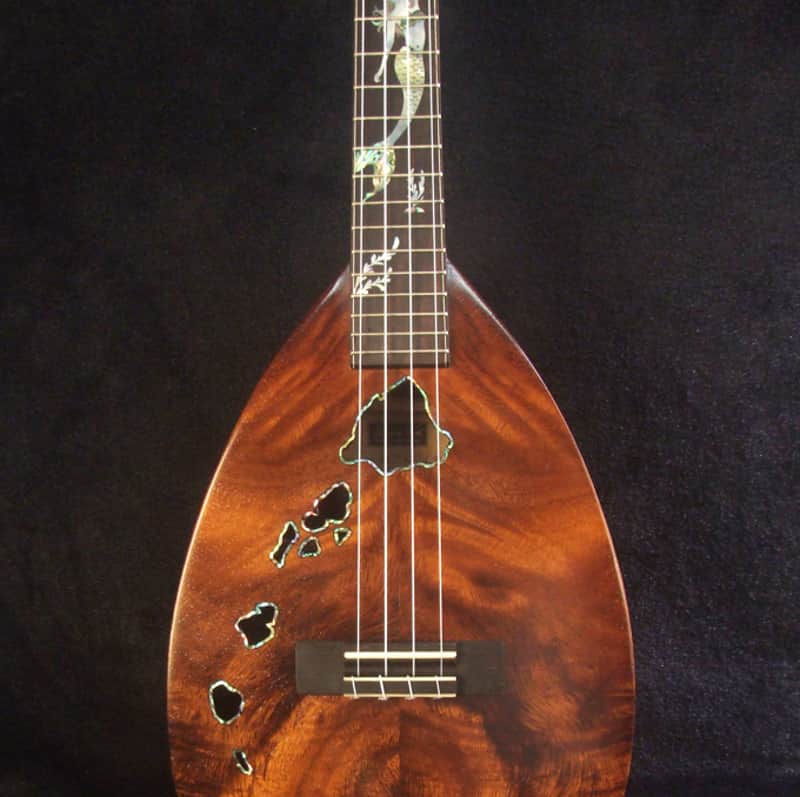 Handmade Tenor Ukulele, Solid Acacia, Indian Rosewood, The Islands Soundhole, Turtle Inlay, Soft-bag, Bruce Wei UF17-2106 image 1