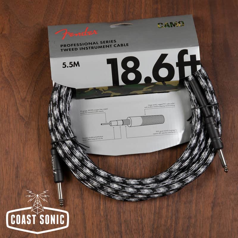 Fender Professional Series Winter Camo Instrument Cable - 18.6ft image 1
