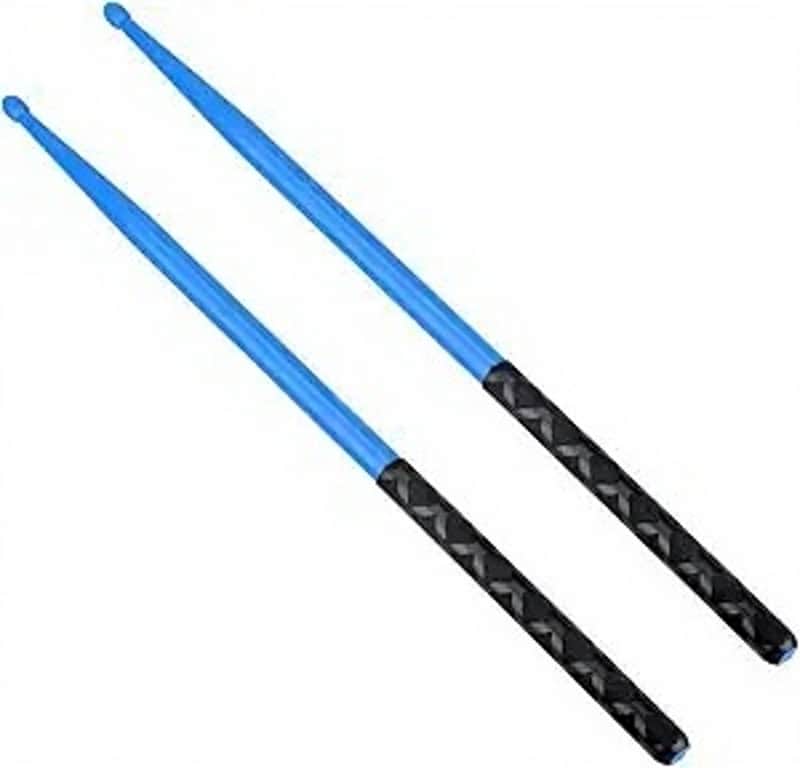 5A Nylon Drumsticks for Drum Set Light Durable Plastic Exercise ANTI-SLIP Handles Drum Sticks for Adults Musical Instrument Percussion Accessories Blue image 1