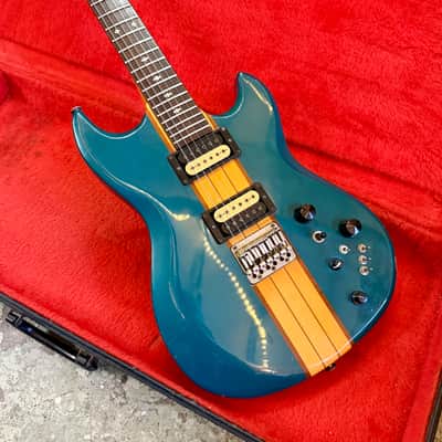 Aria Pro II Tri-Sound TS-500 1980 - Teal neck thru original vintage MIJ Japan image 2