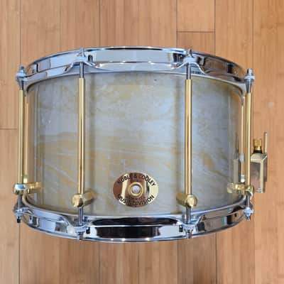Snares - Noble & Cooley 8x14 SS Oak Snare Drum (Metallic Gold over Metallic Silver Hydro-Dip Gloss) image 1