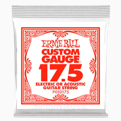 .0175 Custom Gauge Plain Steel String For Electric Or Acoustic Guitar Specially Tempered High Carbon Tin Plated Single - The Slinky Standard! image 1
