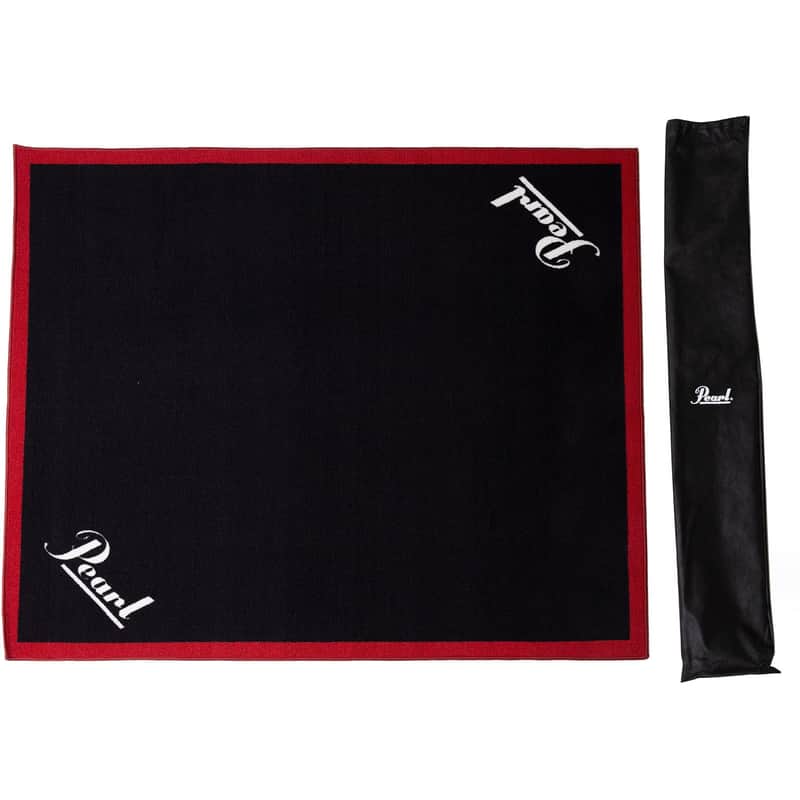 Pearl PPBRBRLG Drum Mat 200cm x 180cm, Black with Red Border image 1