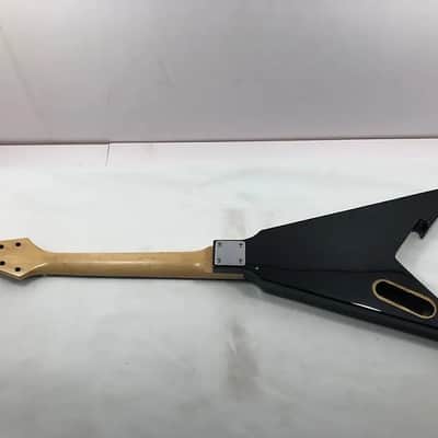 Glossy Black Guitar Paulownia Body Flying V Style with Maple Neck and Rosewood Fingerboard image 3