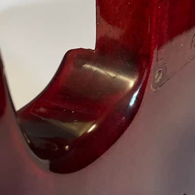 Made in USA KNE Charvel Pro Mod So Cal Style Red Stain Mahogany Guitar Body Floyd Ready Truss Wheel Cutout image 21