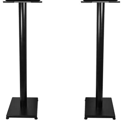 Pair Rockville RockShelf 58B Black 5.25" Home Bookshelf Speakers w/37" Stands image 1