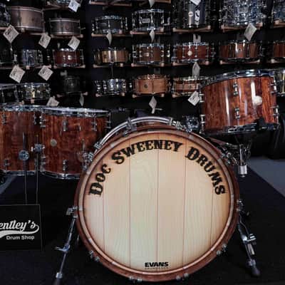 ~WOW!~ Doc Sweeney Drums 'Havana Nights' Caribbean Rosewood 13/14/16/24 Drum Kit Set in Hi-Gloss Poly Lacquer with Chrome Hardware image 1