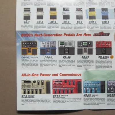 very clean Boss Product Lineup 2004 Vol.1 (fold open product catalog - fully open it is 14 inches L x 10 inches W), printed in Taiwan 2004 image 16