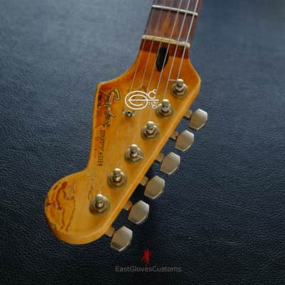 Fender Stratocaster Yellow/Copper Hot Lava Super Heavy Aged Relic by East Gloves Customs image 24