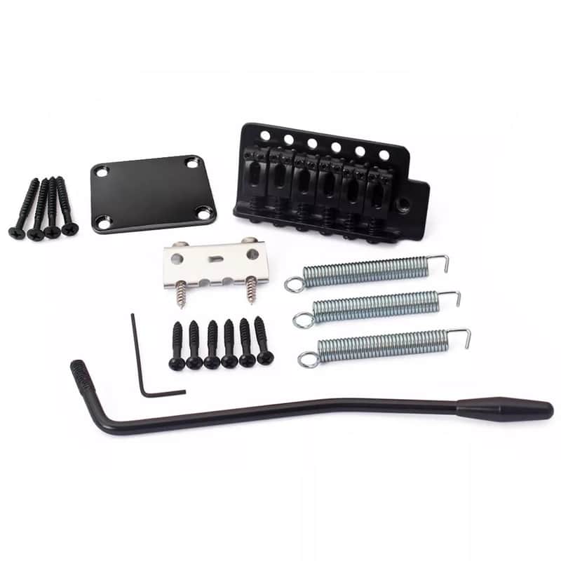 Black Tremolo Bridge 6-String Single Locking System for Squier Stratocaster ST – Complete Replacement Kit image 1