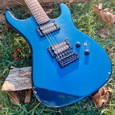 Vintage 1985 Kramer Striker 200ST Guitar with ESP Flicker Tremolo in Midnight Blue image 14